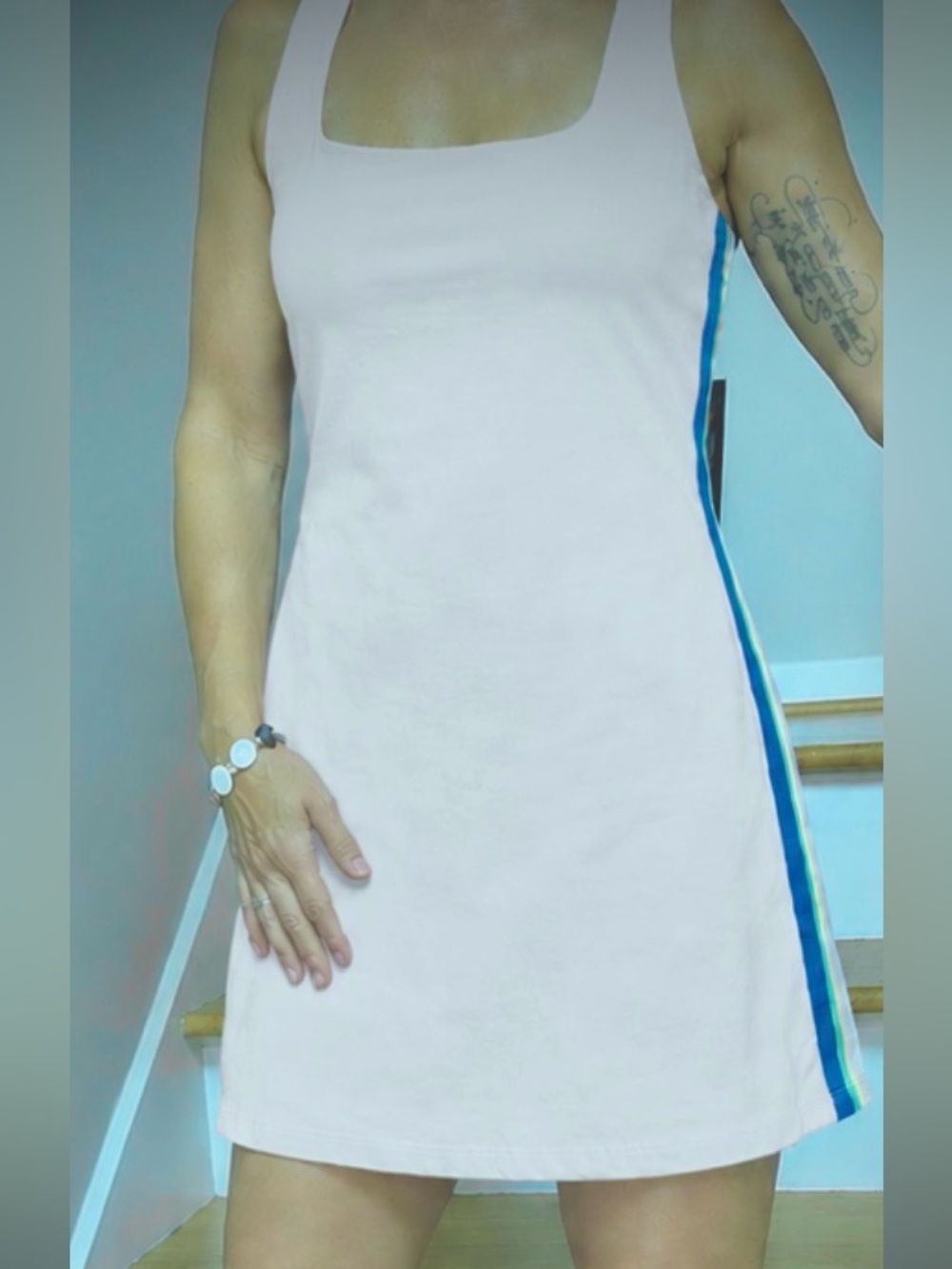 Spiritual Gangster/Nirvana Tech NWT Asymmetrical Striped Tunic/Dress 🤍💙💚💛